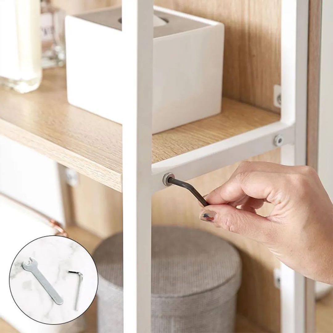 アーチ型全身鏡 自立式 収納付き [幅40.5]