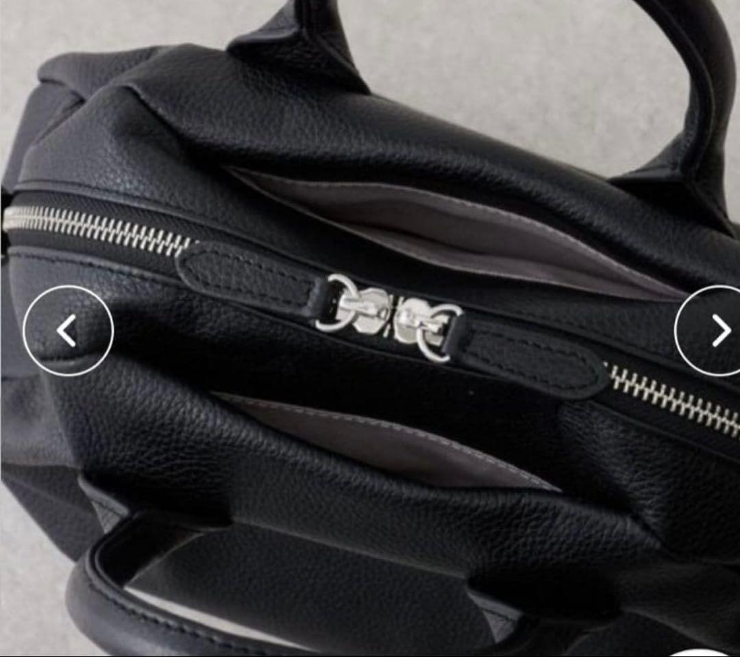 ⭐️ビアズリー新品タグ付牛革本革ラウンドミニボストンバッグ黒人気完売色ZOZO購入