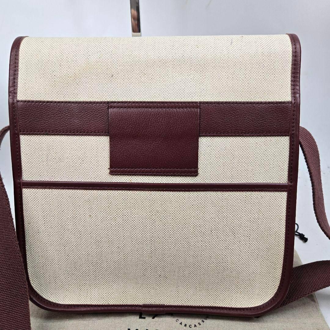 美品袋付 L/Uniform キャンバス レザー ショルダーバッグ