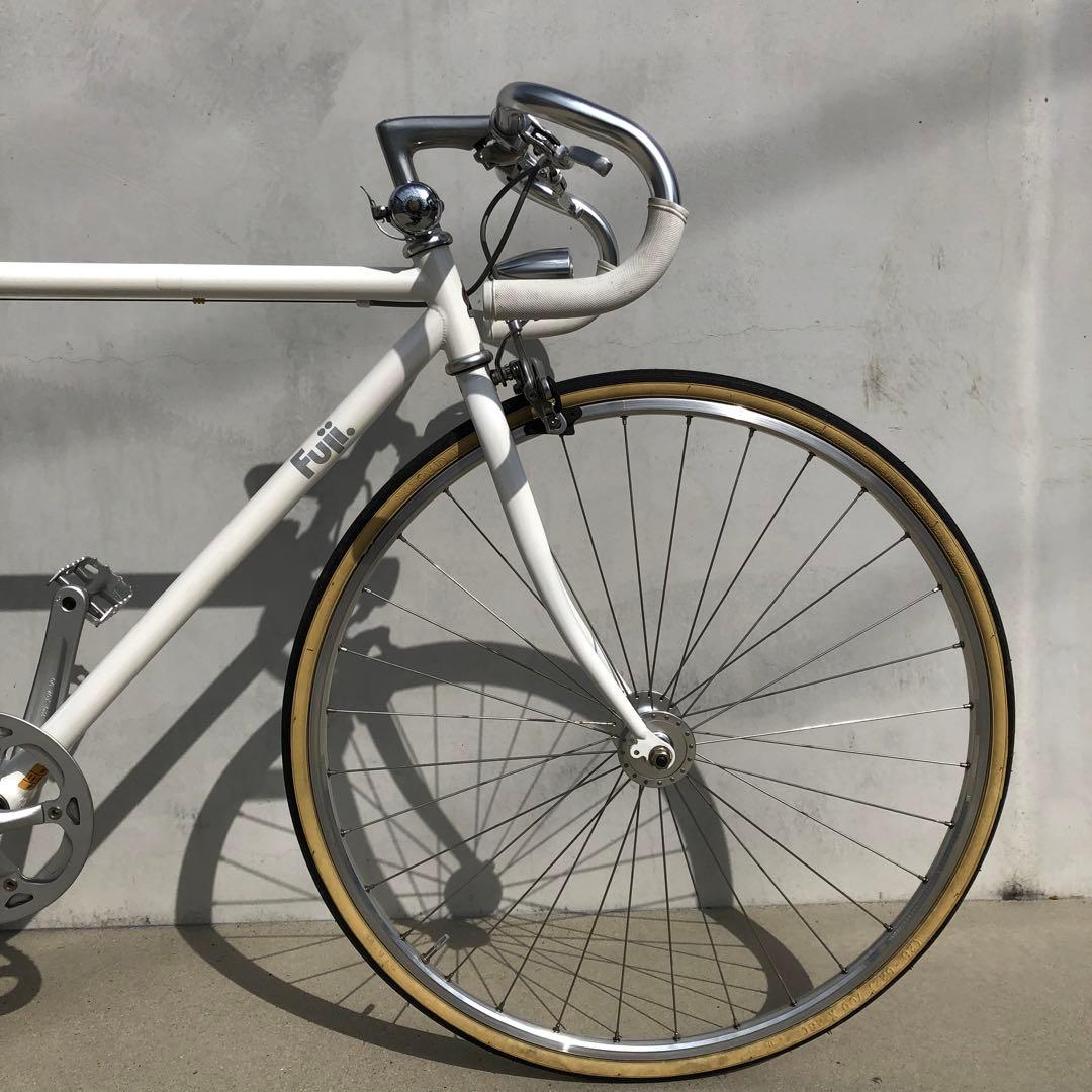 【送料込・美品】FUJI STROLL ピスト 52 シングル クロスバイク 白