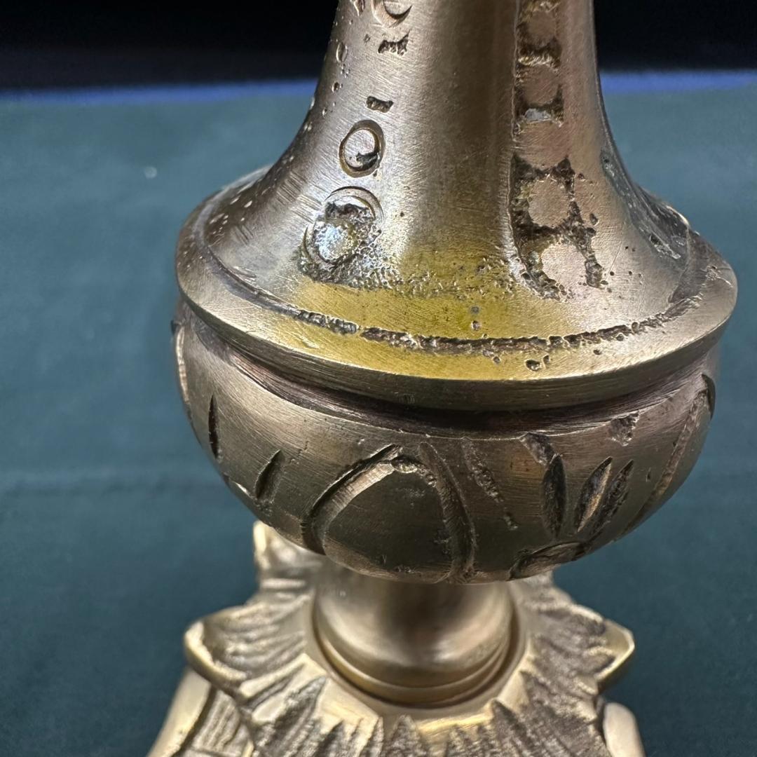 エミールガレ 真鍮台座　ランプ　1灯照明　 カメオ彫り　被せガラス 高さ32cm