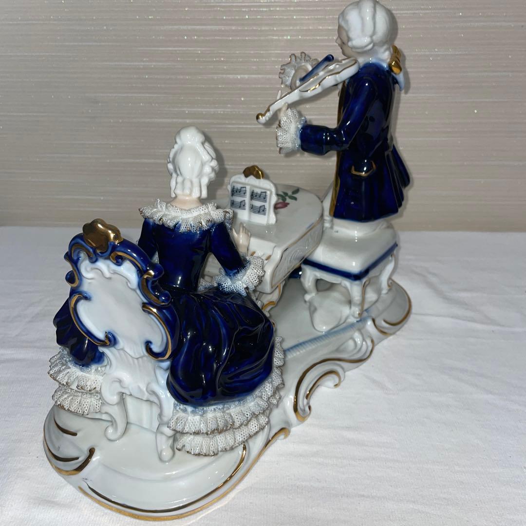 加藤工芸 ドレスドール陶器人形　バイオリンとピアノ