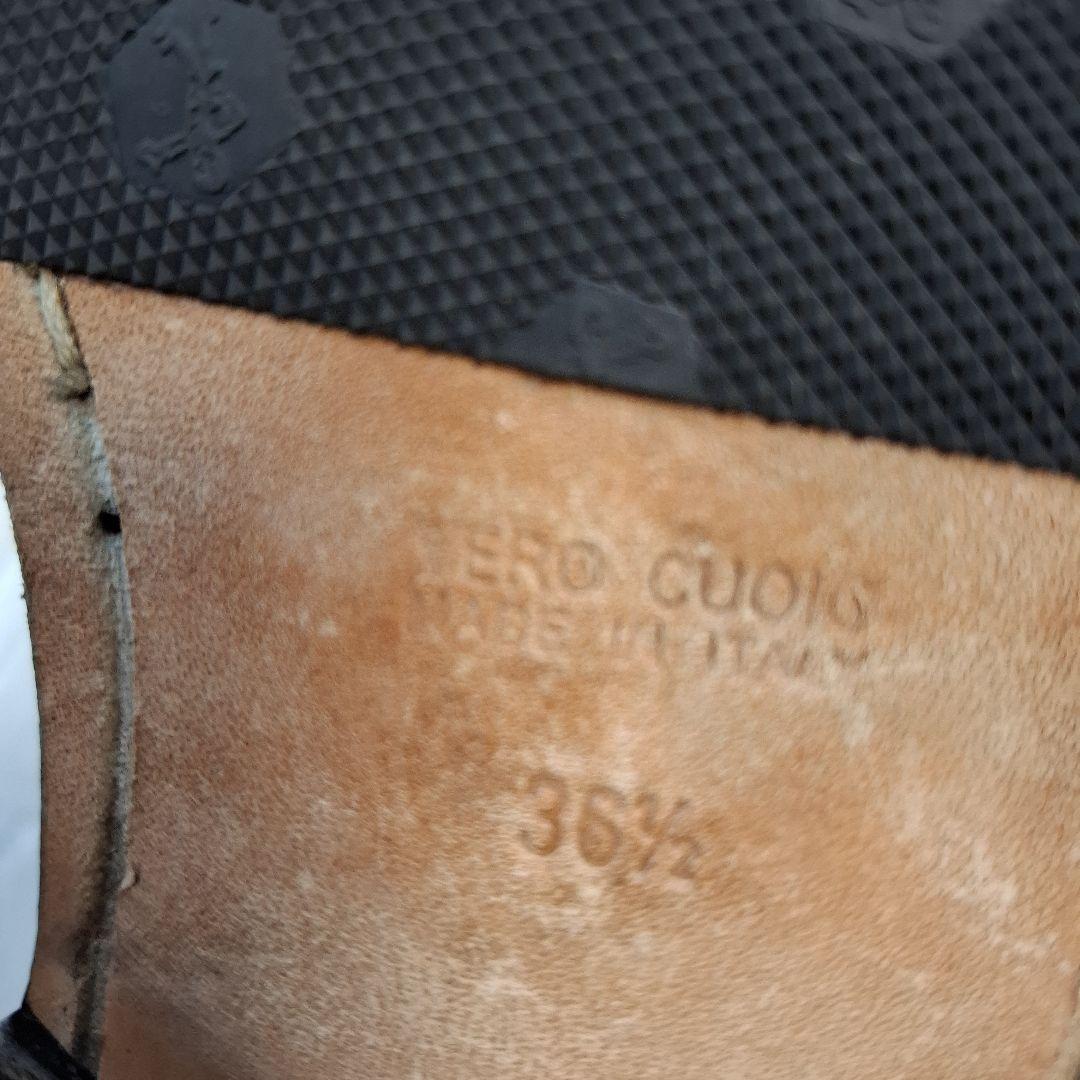 アンドゥムールメステール 黒36.5 スエード ニーハイブーツ バックル付き