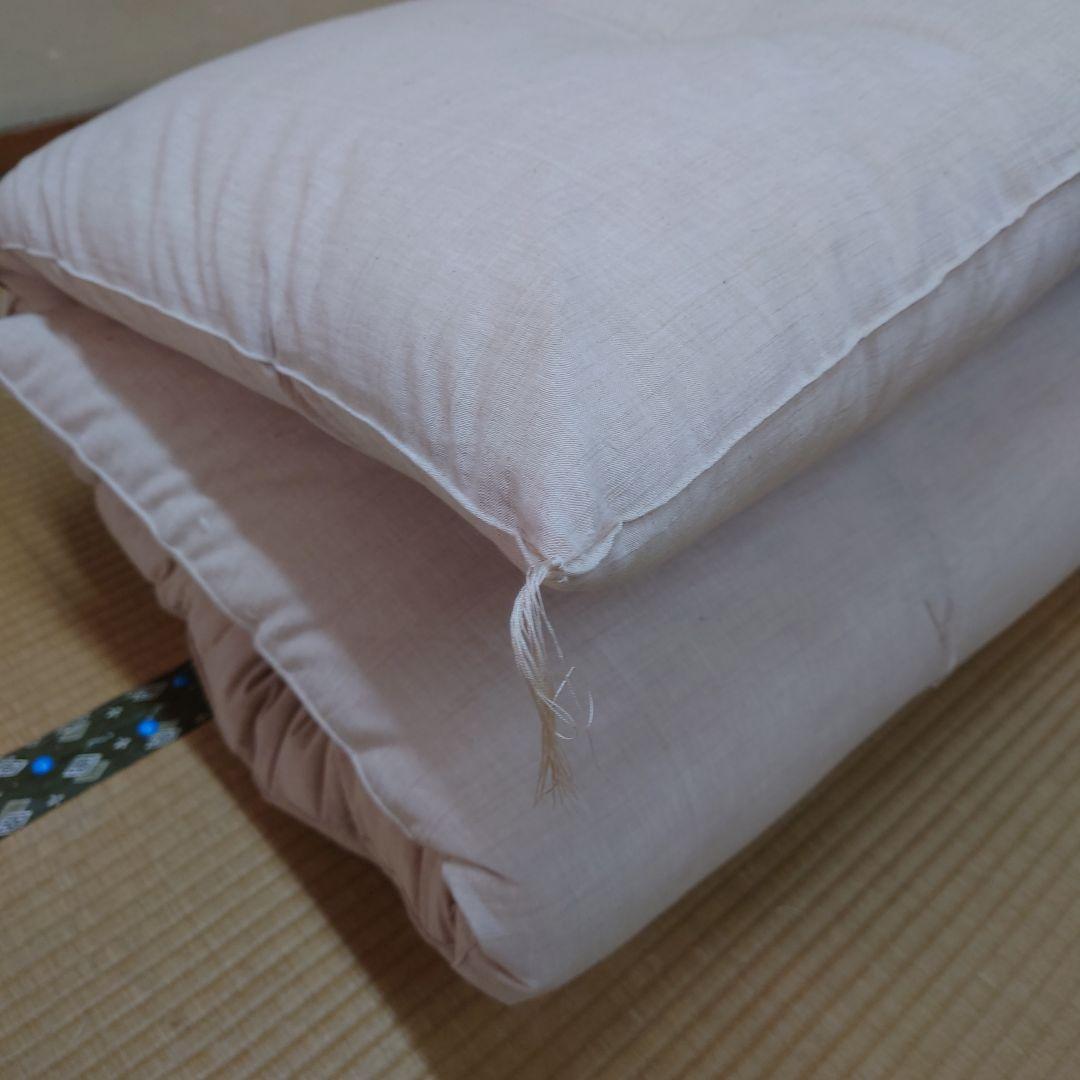 訳あり現品限り綿布団　手作り敷ふとん　シングルサイズ　約100☓200cm