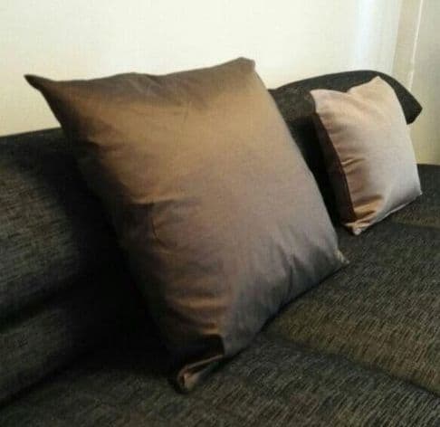 デザイナーズ・クッション2点■葉モチーフ マットツヤ 大判クッション&カバー