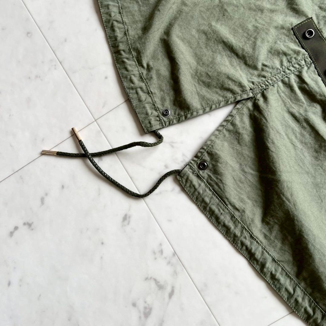 定価4万 kha:ki カーキ コットン×ナイロン硫化ウェザーミリタリーコート