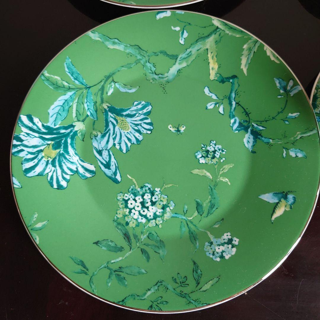 ウェッジウッド緑色 花柄 陶磁器 食器セット