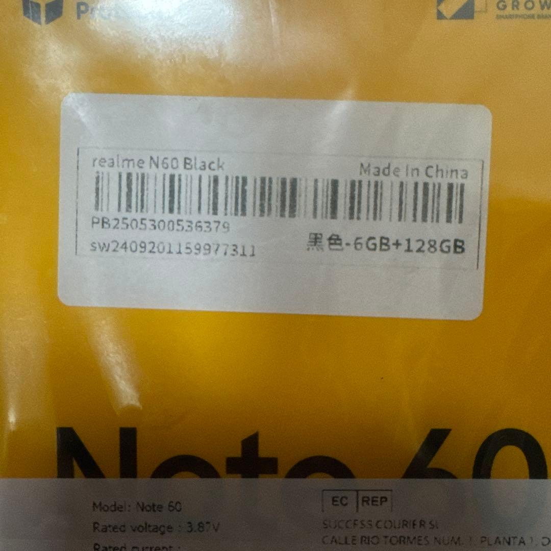 realme Note 60 Black 6GB/128GB 本体