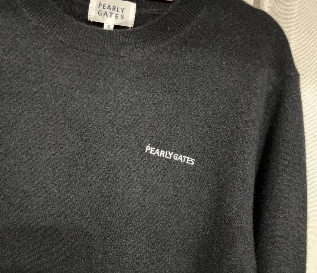 未使用PEARLY GATESカシミヤ100% クルーネックニット 黒 サイズ5