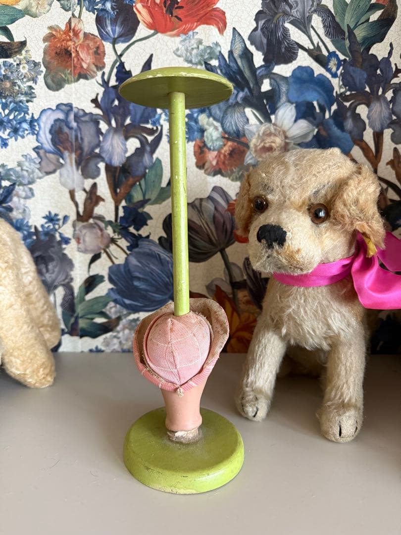 ドールヘッド付きハットスタンド　アンティーク