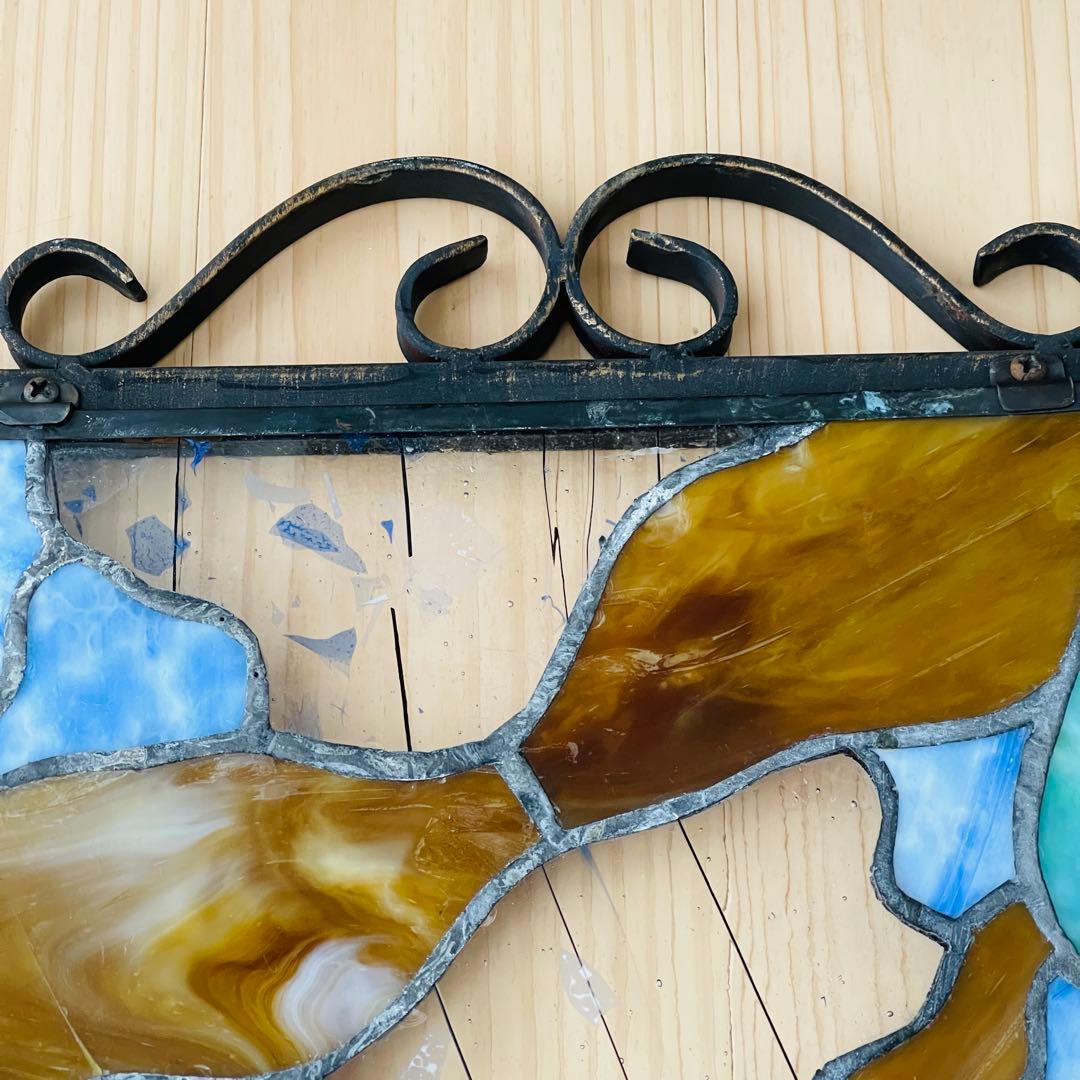 ✮美品✮ ステンドグラス　ボタニカル　壁掛け　オブジェ