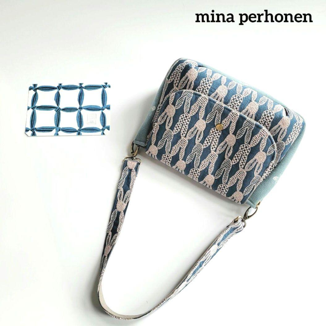 ミナペルホネン　タック入りフラップショルダーバック　pomppia