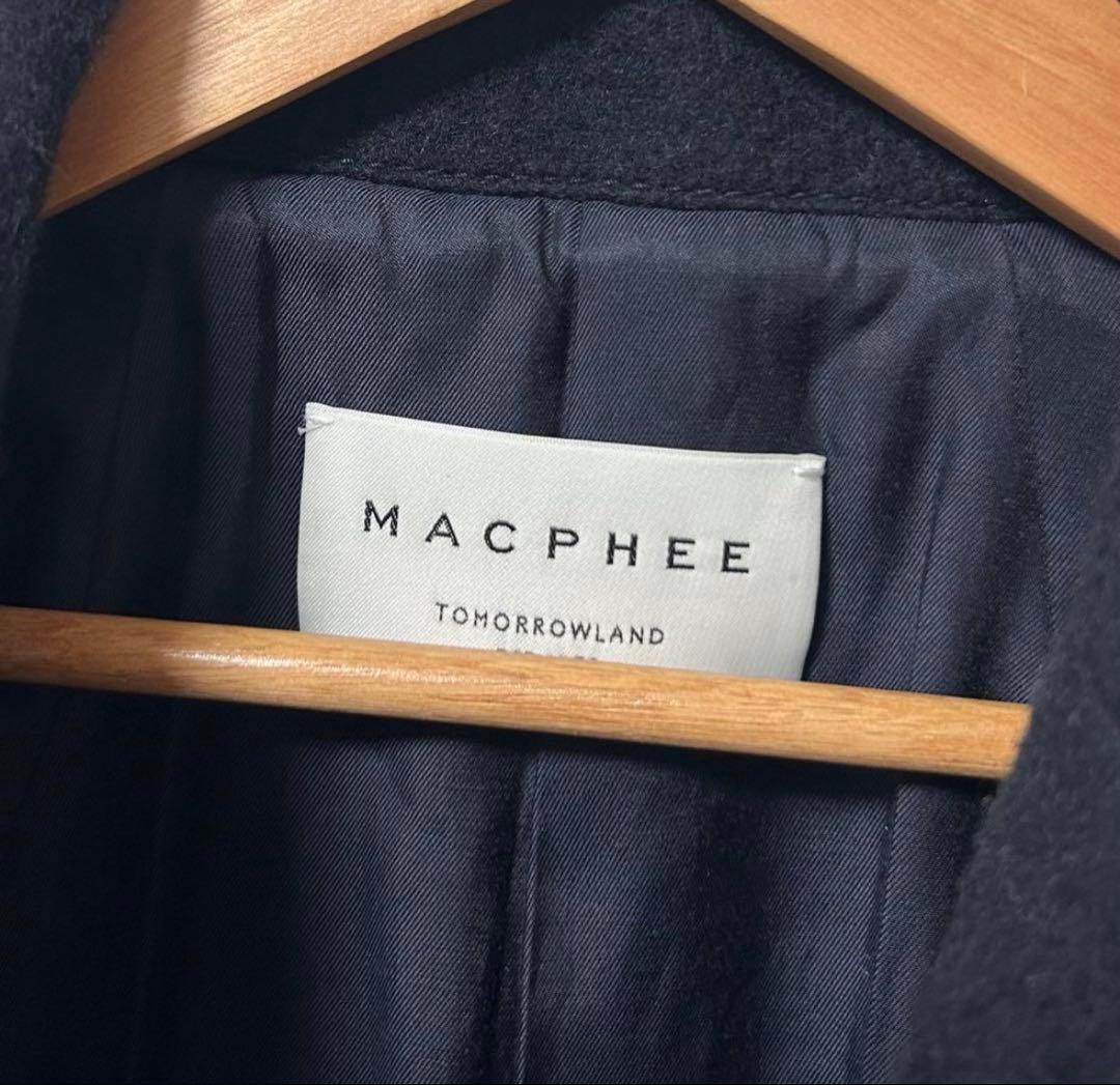 MACPHEE ボンディングダブルブレストコート Pコート　ネイビー　36