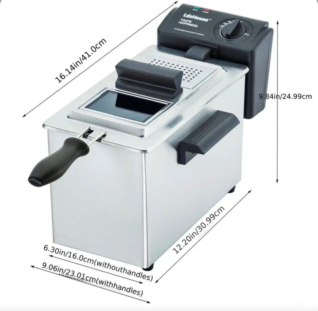 新品、電気フライヤー 温度調節機能付き 約3.5L