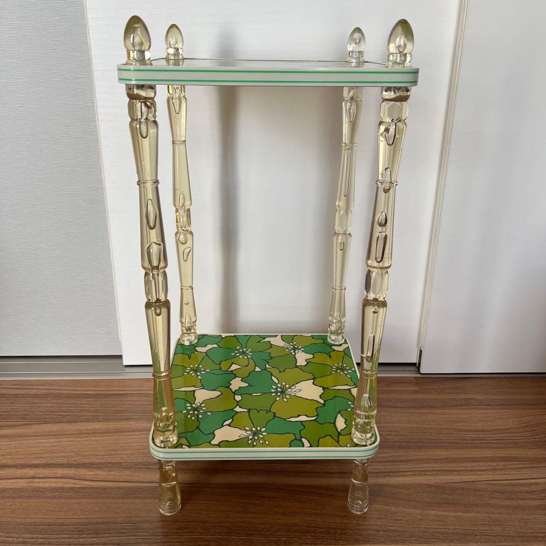 タイムセール‼︎ 昭和レトロ レトロポップ ワゴン　花柄　飾り棚　２段ラック　当時