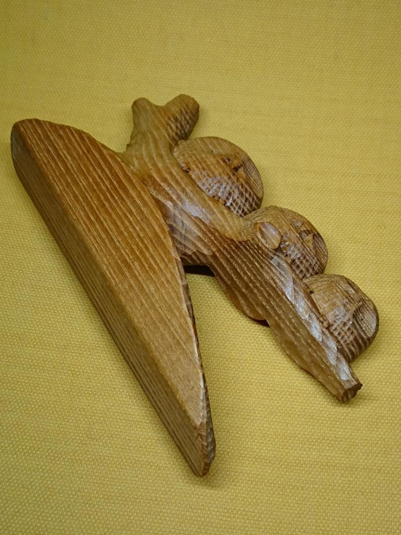 ビンテージ　フクロウ　木彫　天然木　置物　インテリア　工芸品　美術品　A1339