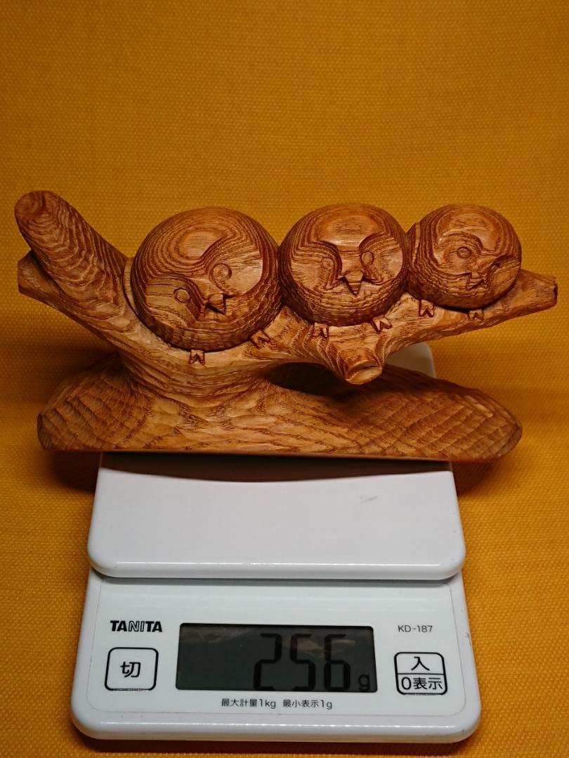 ビンテージ　フクロウ　木彫　天然木　置物　インテリア　工芸品　美術品　A1339