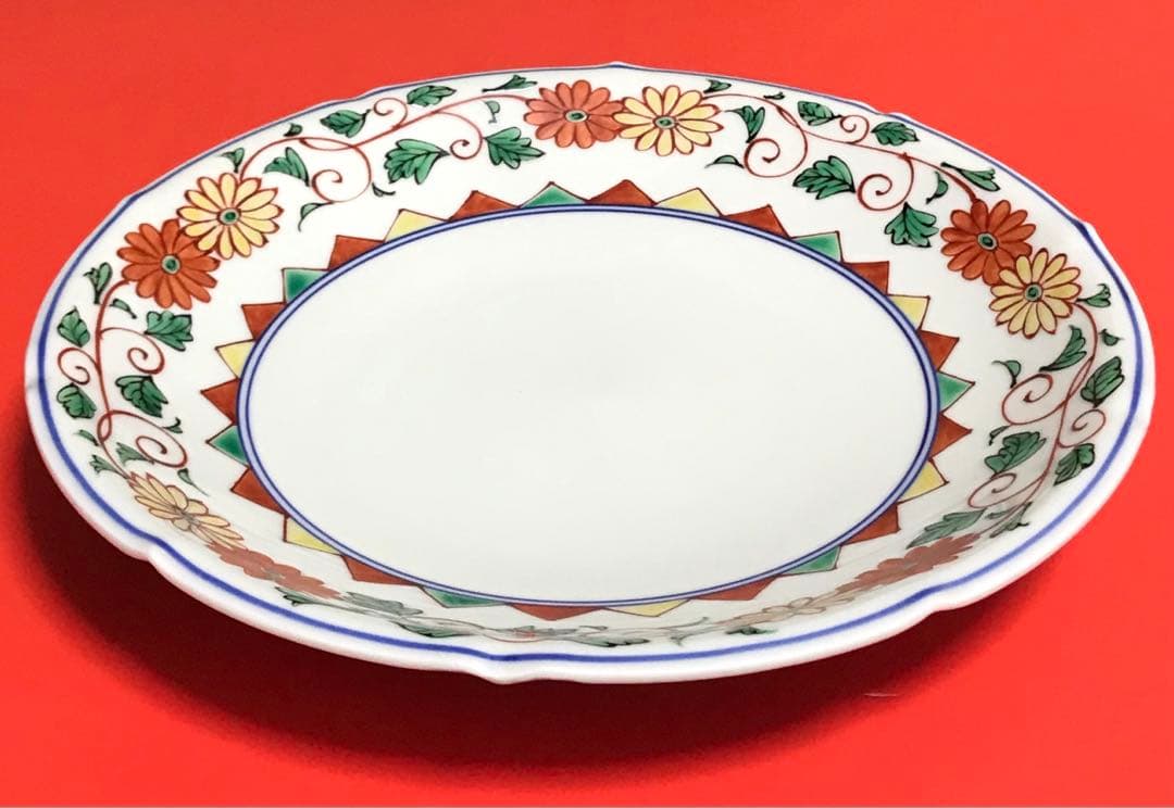 未使用保管品✨京焼 清水焼 高野 昭阿弥作 色絵花唐草紋 7.3号 中皿 単品