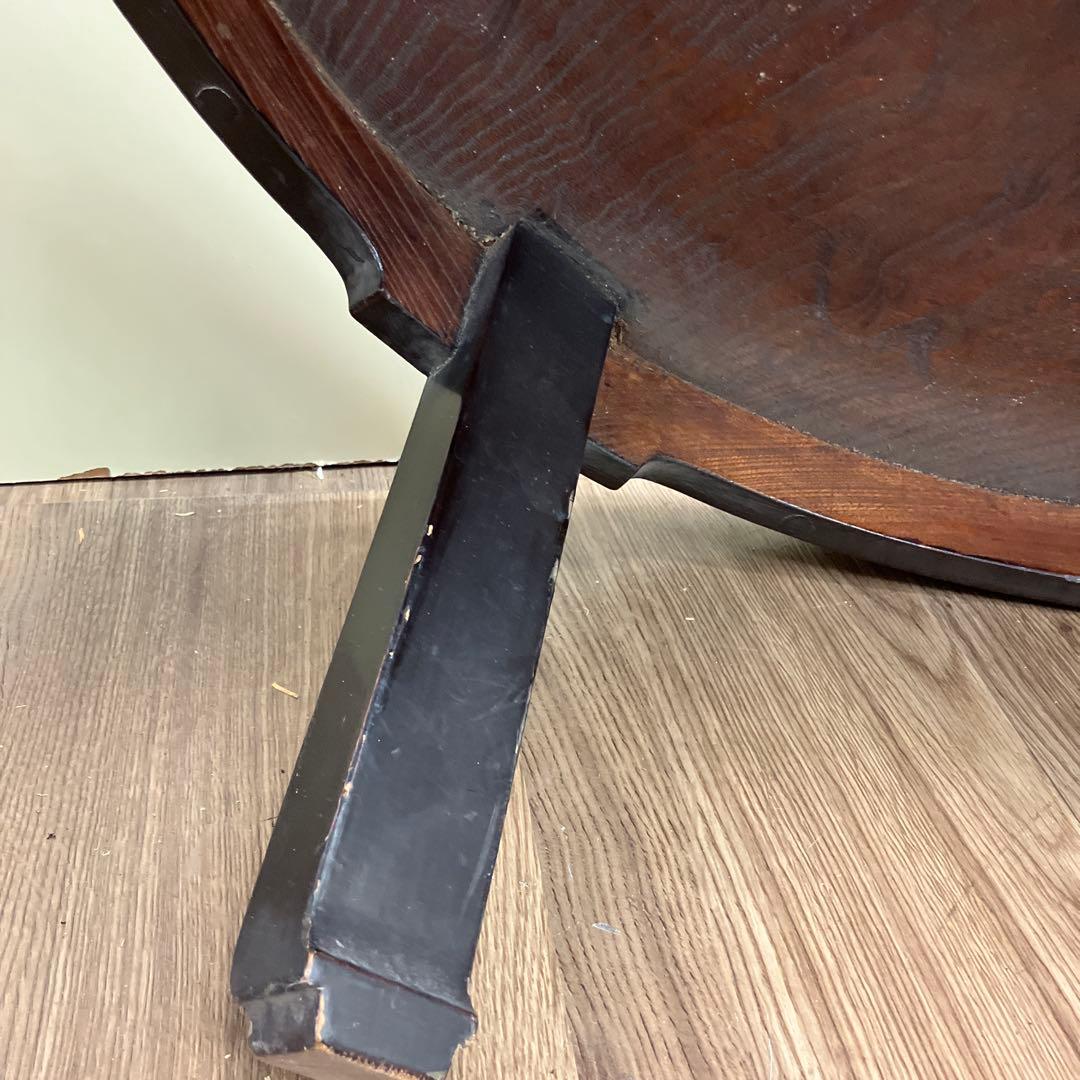 4F 木製 円形 ローテーブル 座卓 ちゃぶ台 アンティーク ヴィンテージ