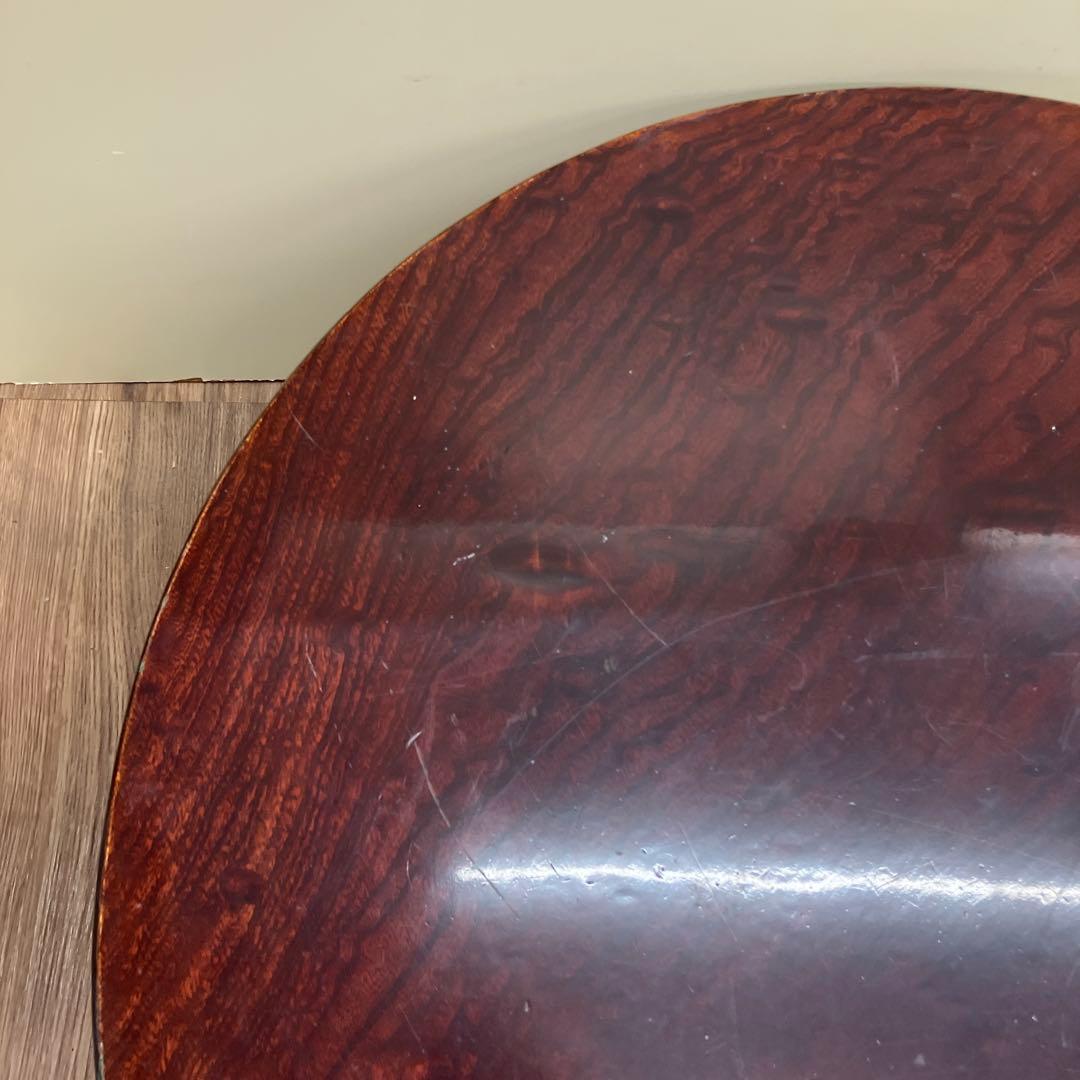 4F 木製 円形 ローテーブル 座卓 ちゃぶ台 アンティーク ヴィンテージ