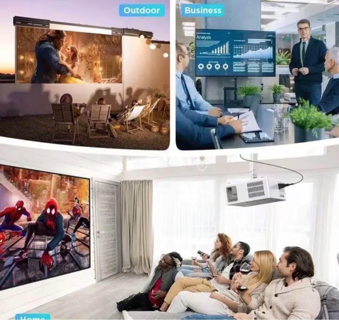 【人気商品】プロジェクター WIFI スマホ接続　ホームシアター　小型　ホワイト