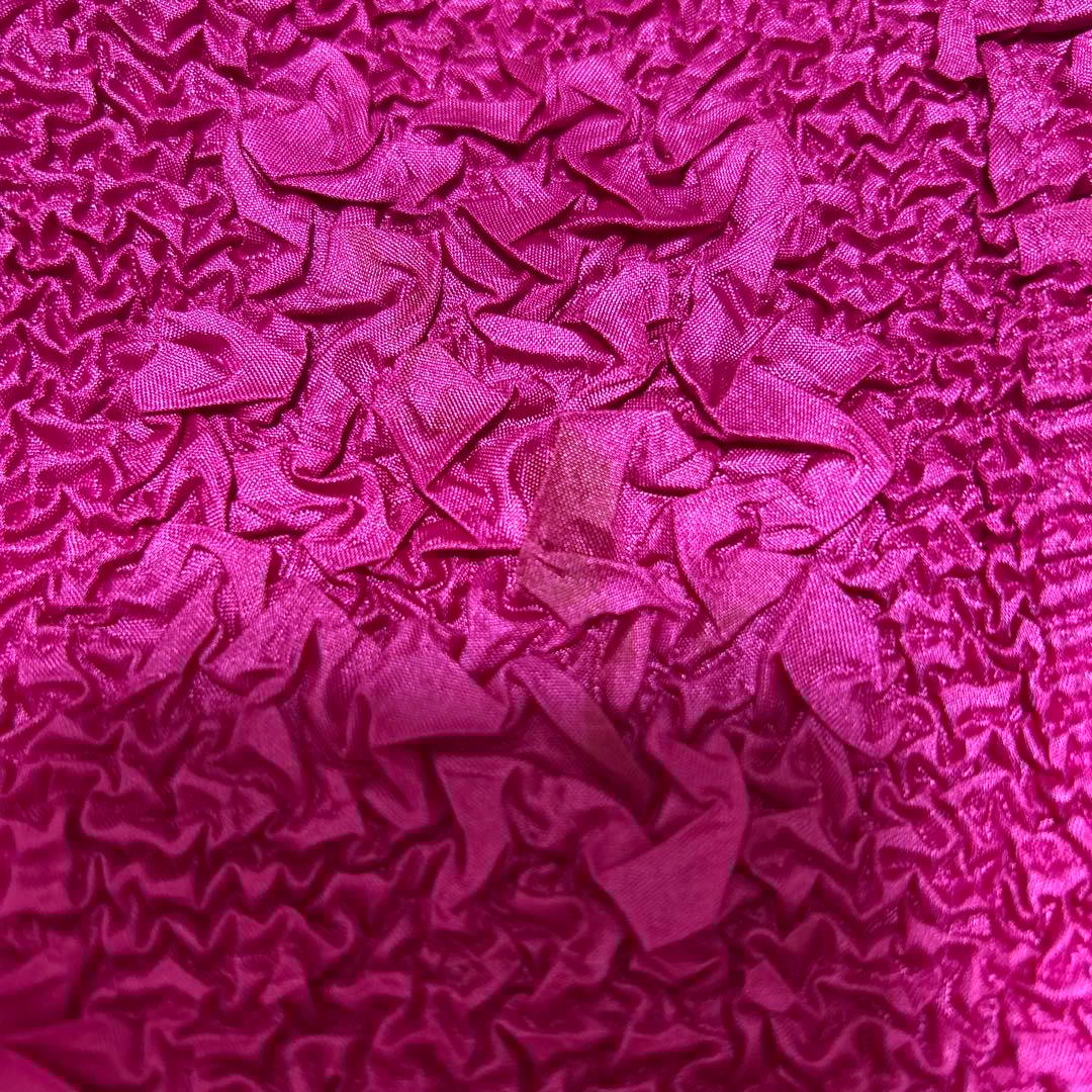 プリーツ シワ加工　ドット　デザイン　シャツブラウス　カットソー　ピンク