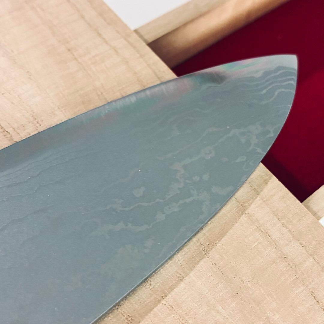 堺源吉 吉国　日本製 三徳 包丁 鍛造　18cm 青鋼 墨流　堺の包丁　堺一文字