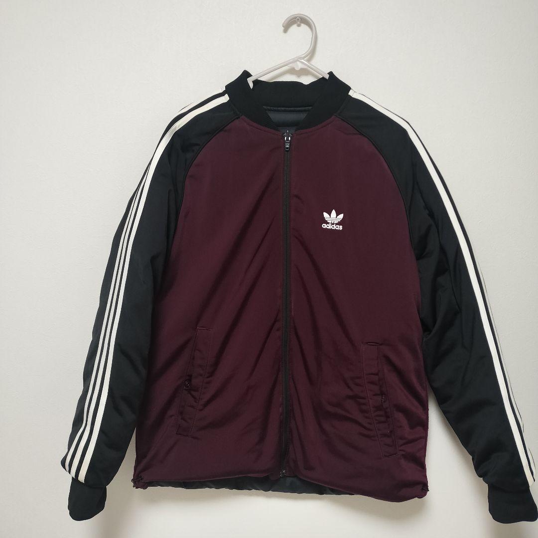 adidas アディダス スーパースター リバーシブル ダウンジャケット 黒紫