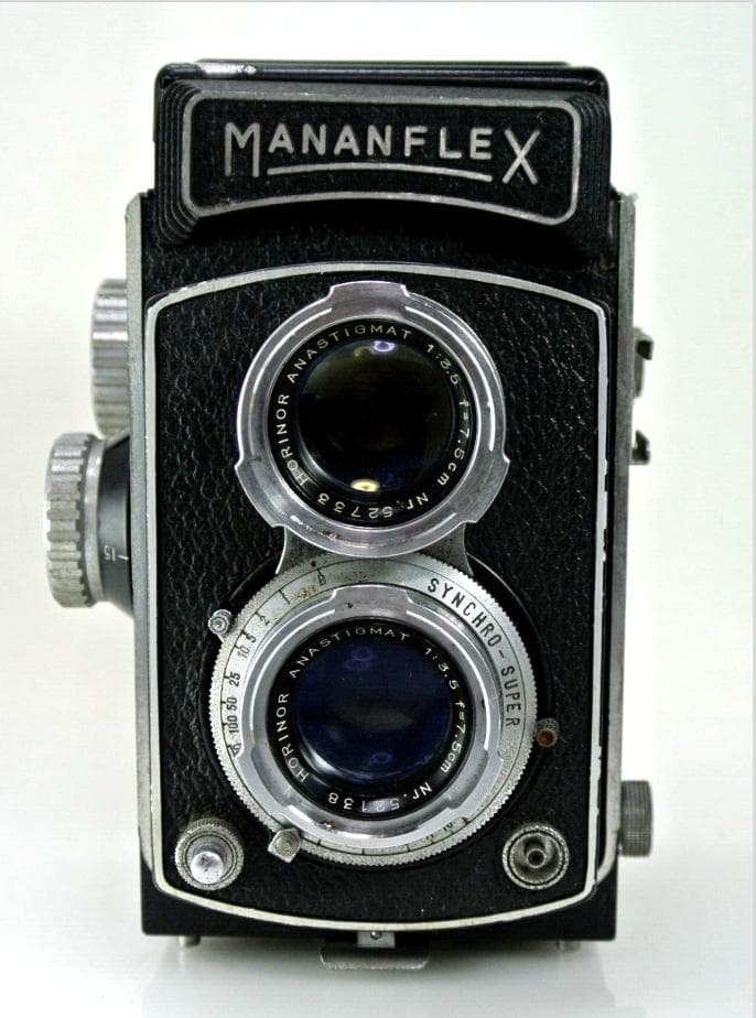 レア・ヴィンテージMANANFLEX 二眼レフカメラ1950年代F-1:3.5