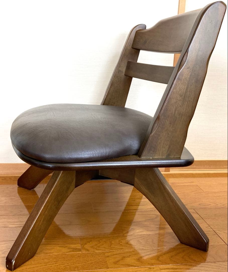 HIRATA 木製座椅子 ロータイプ1人掛け回転椅子