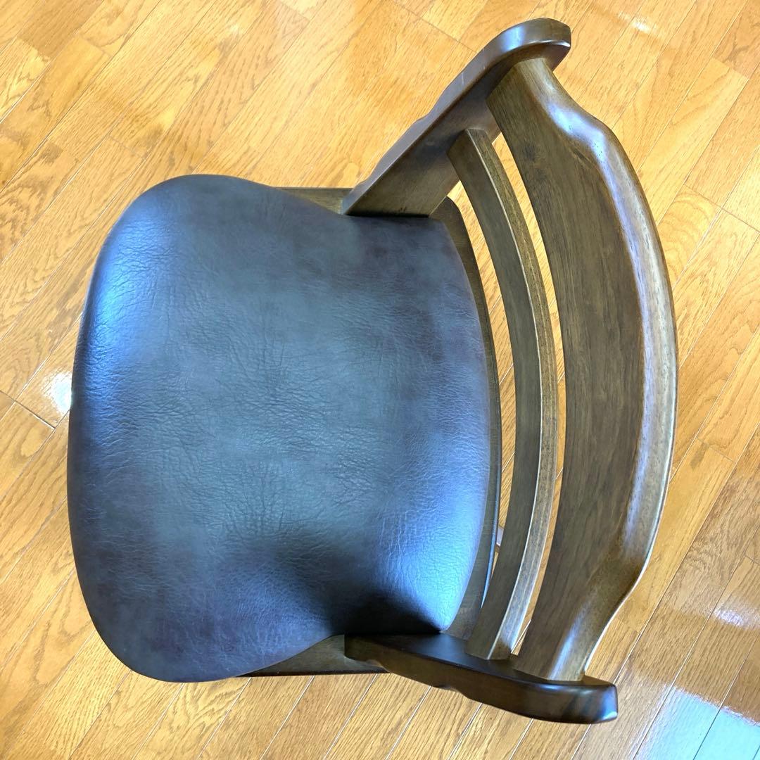 HIRATA 木製座椅子 ロータイプ1人掛け回転椅子