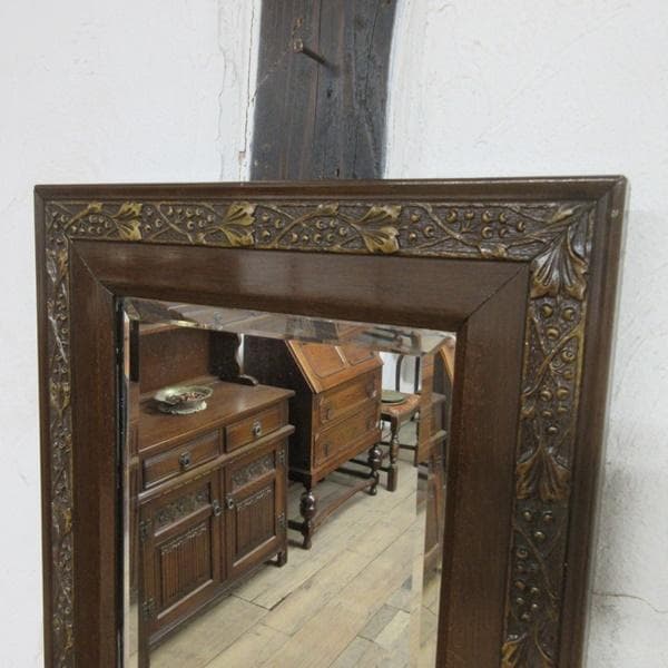 イギリス アンティーク 家具 ウォールミラー 壁掛け鏡 カフェ 英国 6387d