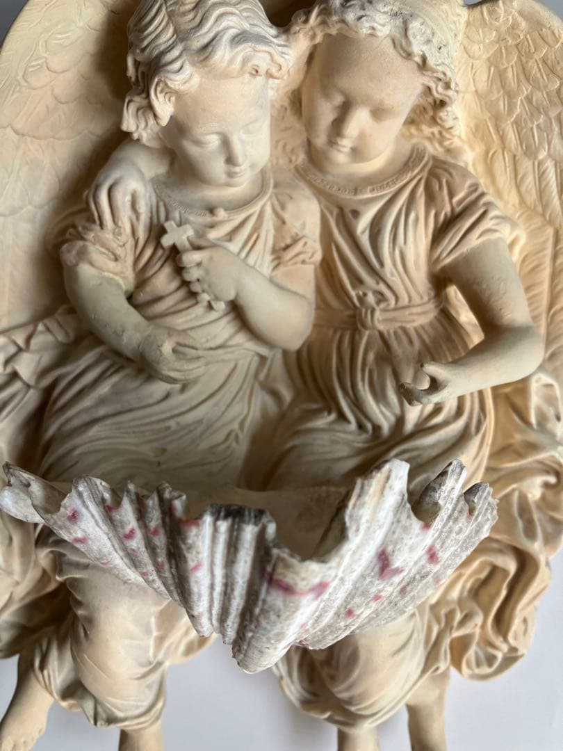 幼い天使たちの聖水盤　フランスアンティーク