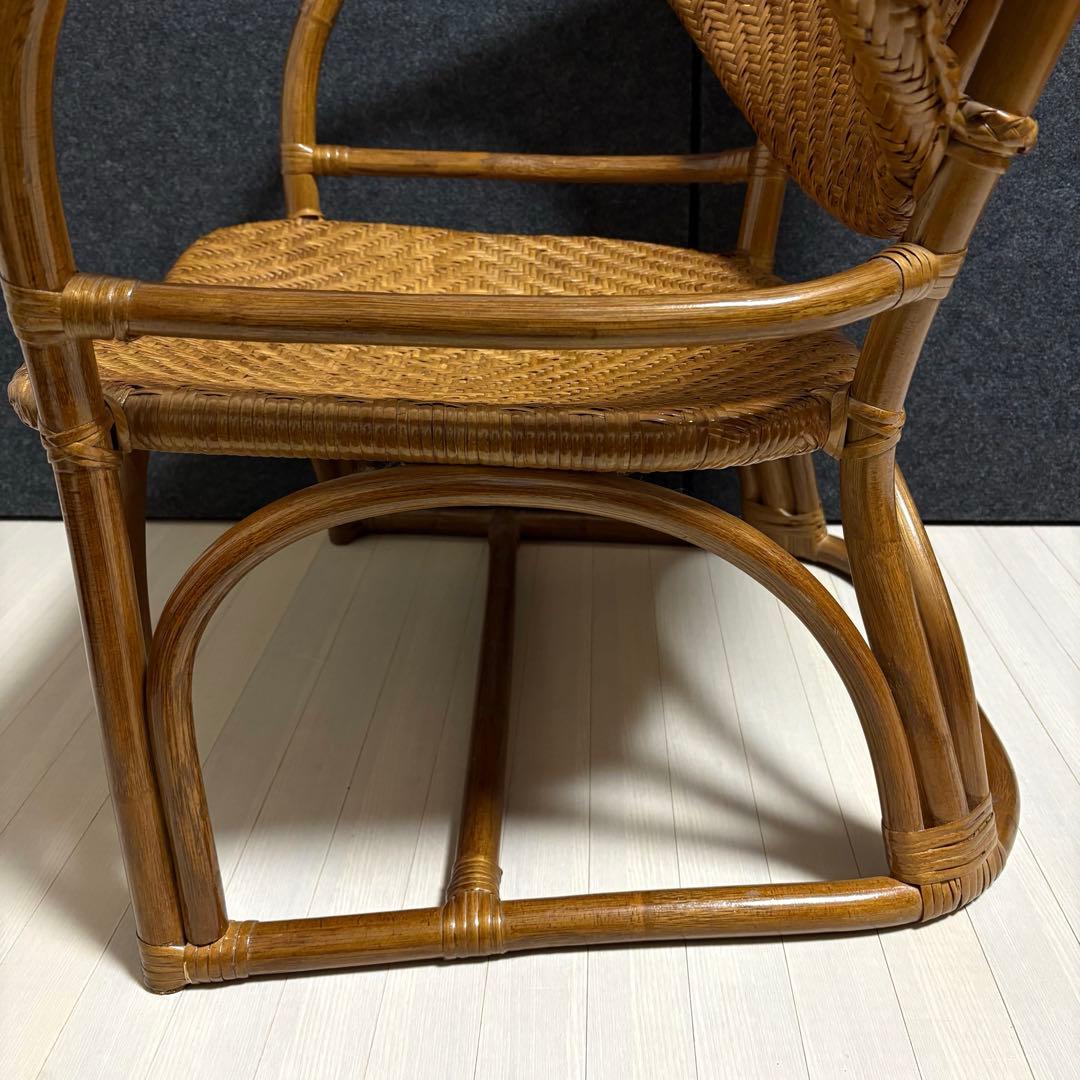 山下工芸　ラタン　籐　アームチェア　ラタンチェア　ガーデンチェア　レトロ