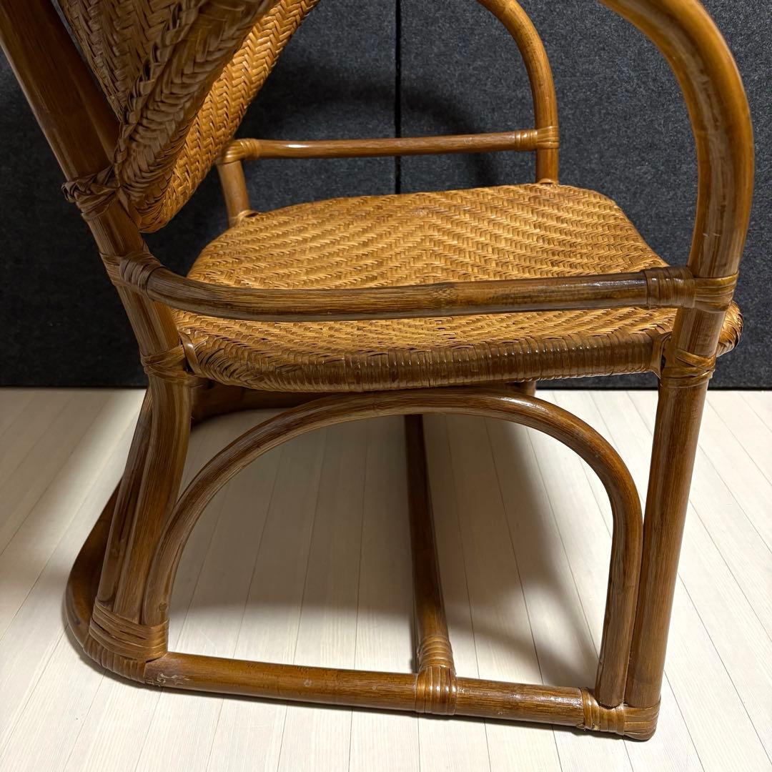 山下工芸　ラタン　籐　アームチェア　ラタンチェア　ガーデンチェア　レトロ