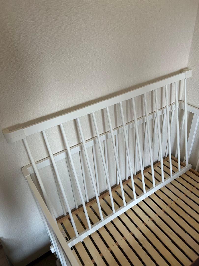 【美品】farska (ファルスカ) ベッドサイドベッド03 白　9段階調整可