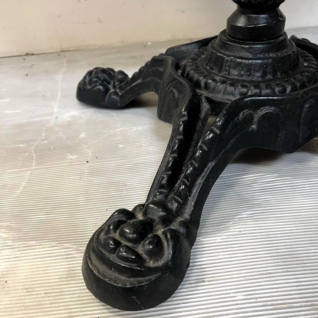 カフェテーブル　ラウンド　アンティーク調　アイアン　ブラック　お洒落　引取り限定