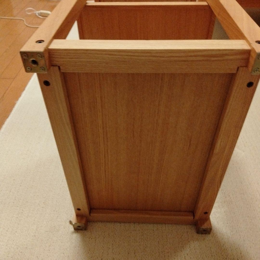 【無印良品】木製ワゴン・サイドテーブル 廃盤品　引き出し付き