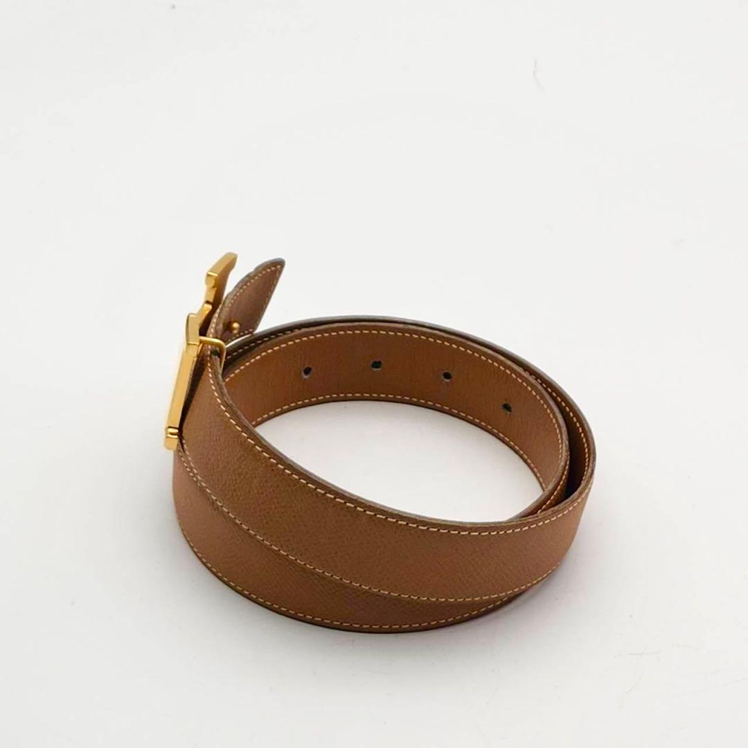 美品✨　エルメス　Hロゴ　コンスタンス　ベルト　ゴールド　キャメル　レザー