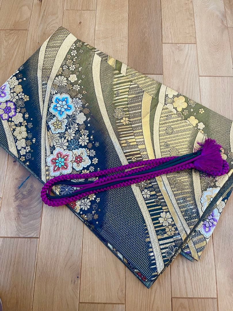 な*お様 振袖　振袖フルセット　着物　鶴模様　竹松　金彩　朱色　金糸