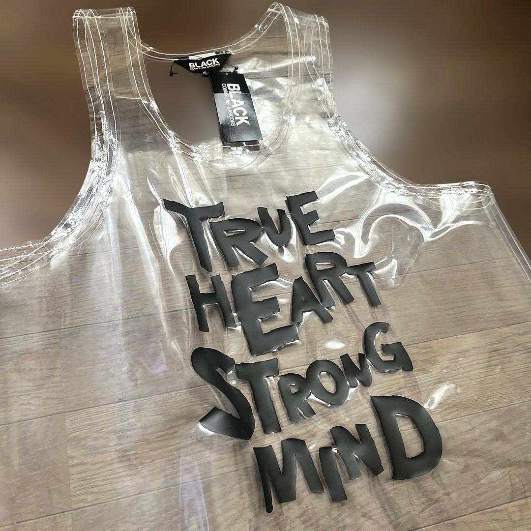 未使用タグ付き ブラックコムデギャルソン オーバーサイズ スローガンベスト S