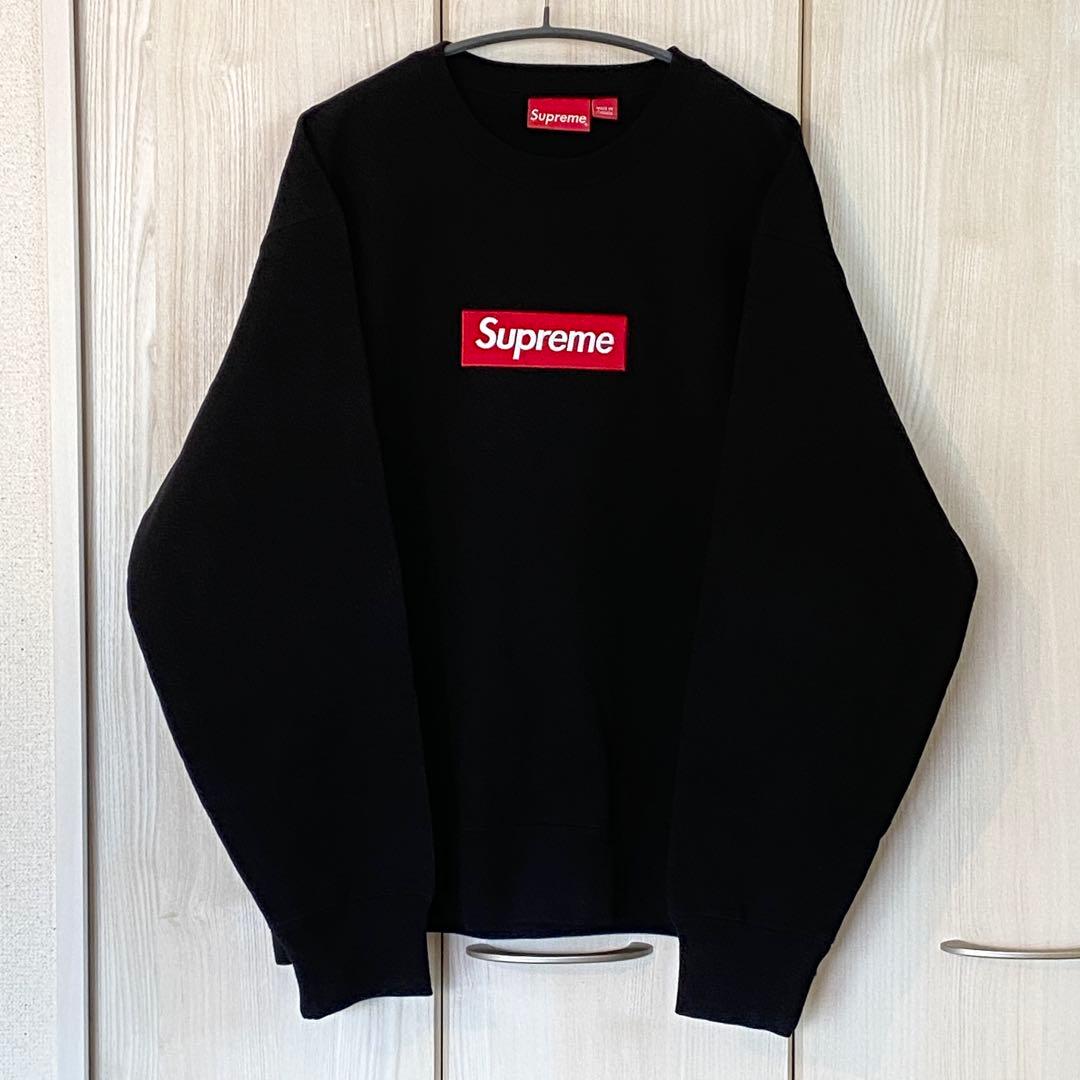 タグ付 22AW BOX LOGO CREWNECK BLACK M