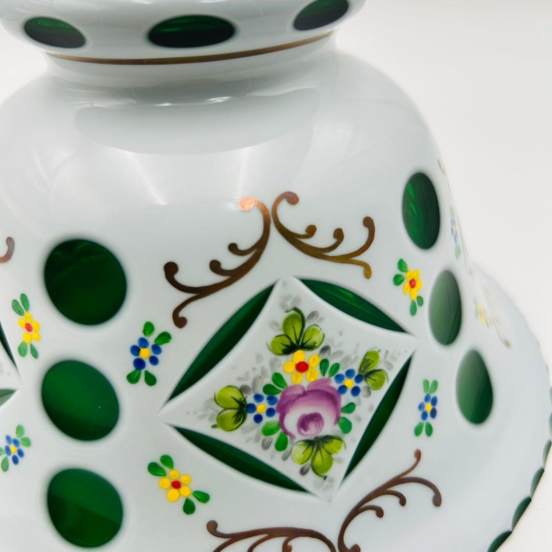 【ボヘミアンガラス　ボウル　キャンディーポット　チェコ】bohemian