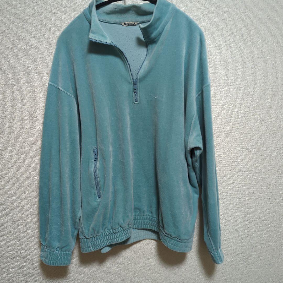 auralee 　ハーフジップ　ベロアスウェット