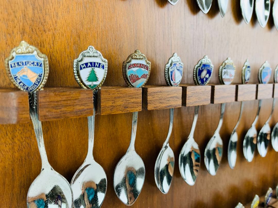 USA型　木製スプーンラック　アメリカ州　スーベニアスプーンラック　セット