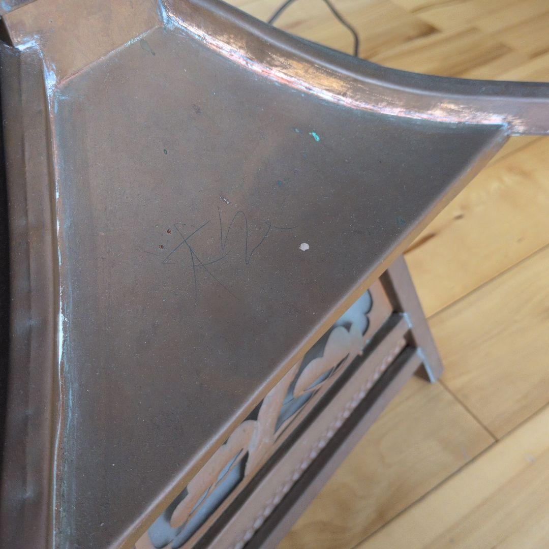 灯籠　銅製　年代物　アンティーク　美品　骨董品　釣り灯籠