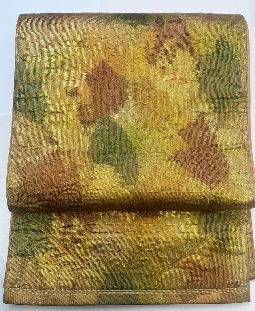 s*k様 川島織物　花柄 袋帯 グリーンのぼかし