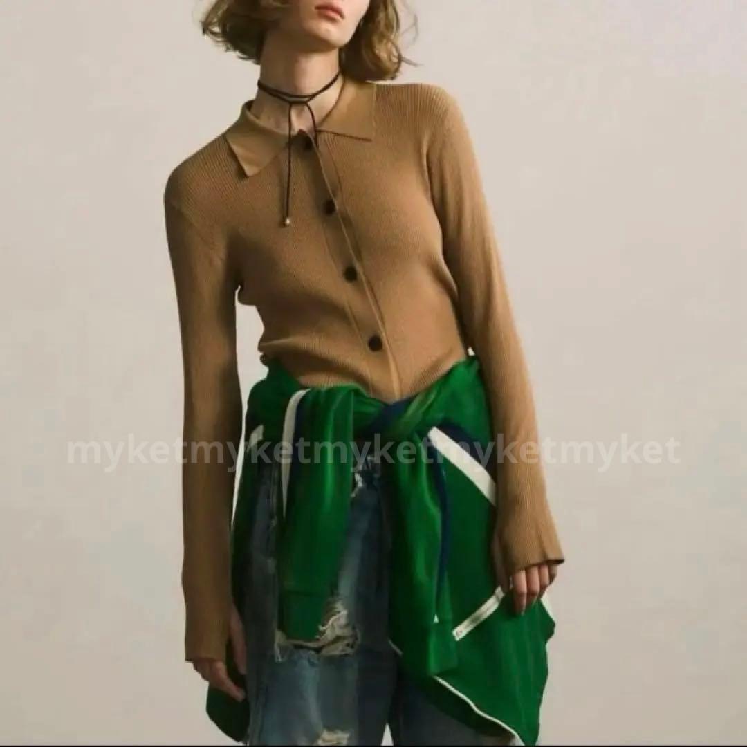 ＜6(ROKU)＞リブシャツカーディガン