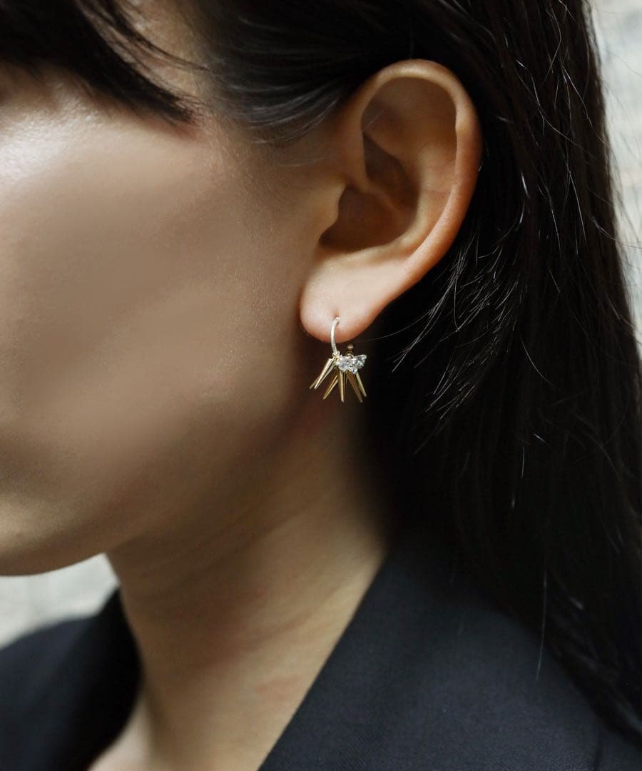 e.m.スタッズ×ジルコニアピアス片耳