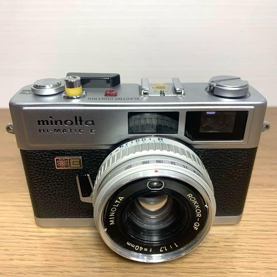 【動作確認、清掃済】minolta HI-MATIC E 皮ケース付き